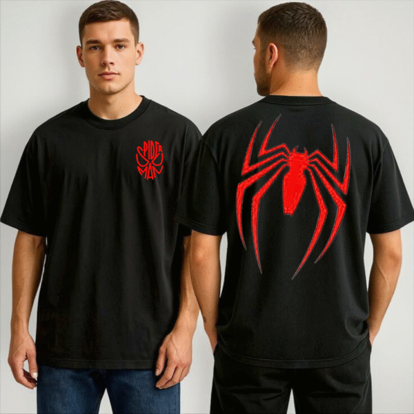 Orryxa Premium Oversized Spiderman T-Shirt – 240 GSM French Terry Pure Cotton, Unisex Streetwear - Image 3