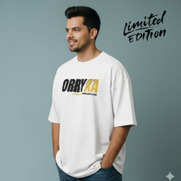 orrryxa white srk ORRYXA Premium Oversized White T-Shirt | 240 GSM French Terry Cotton | Limited Edition 30 pcs - Image 1
