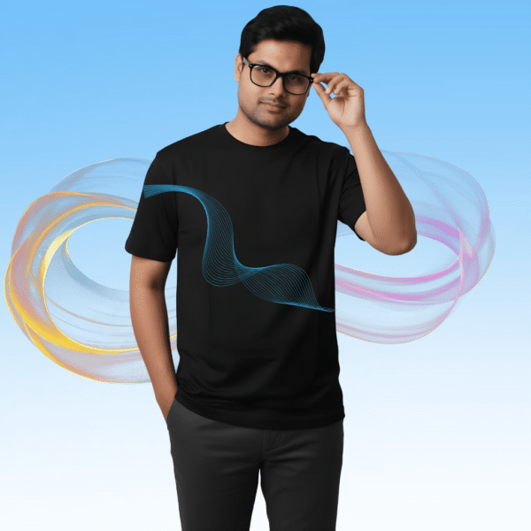 1 Vibes makes you 220 gsm Black Premium Regular Fit T-Shirt - Image 1