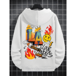 Premium Printed Black Hoodie – 320 GSM Heavyweight Fleece Streetwear by ORRYXA - White