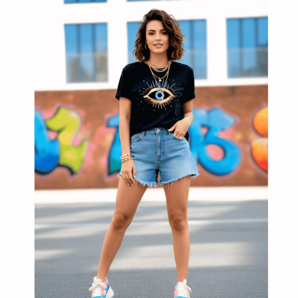 1 Orryxa Women’s Premium 220 GSM Oversized Cotton T-Shirt – Trendy Black Streetwear Fit - Image 1