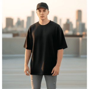 Men’s Oversized Karera Popcorn Fabric T-Shirt | 220 GSM Premium Quality | Round Neck Casual Wear