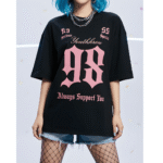 Always support you Orryxa Women's Oversized T-Shirt for Women (Black | Cotton | 240 GSM)