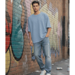 Men’s Oversized Karera Popcorn Fabric T-Shirt | 220 GSM Premium Quality | Round Neck Casual Wear