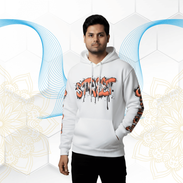 11 Minimal Luxury Streetwear Look White Hoodie – 320 GSM unisex oversized hoodie Streetwear by ORRYXA - Image 1