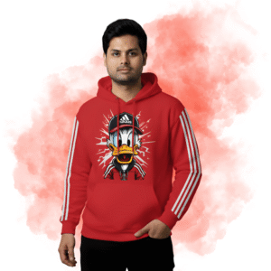 Duck printed Premium Red Hoodie – 320 GSM heavyweight Oversized Streetwear by ORRYXA