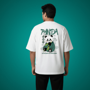 Confidence Panda Premium 240 GSM cotton Oversized Printed T-Shirt for Men