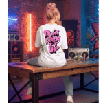 Butterfly printed 220 GSM White Heavyweight Cotton Oversized Tee for Women – Fashion Meets Comfort - Image 3