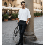 Men’s Oversized Karera Popcorn Fabric T-Shirt | 220 GSM Premium Quality | Round Neck Casual Wear