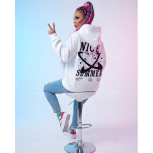 fleece cotton printed Premium White Women’s Oversized Hoodie | 320 GSM Fleece Cotton | Streetwear Comfort