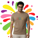 Zoho printed T-shirt ORRYXA 220 Gsm Brown Premium Regular Fit T-Shirt - Image 2