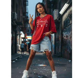 Music Lover Orryxa Women's Oversized Premium T-Shirt for Women (Red | Cotton | 240 GSM)