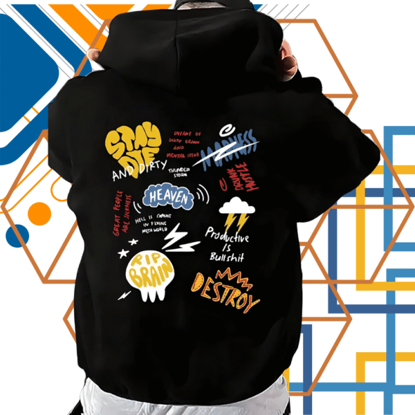 Mr Destroyer premium Black Hoodie – 320 GSM Heavyweight Fleece Streetwear by ORRYXA - Image 4