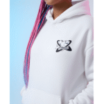 fleece cotton printed Premium White Women’s Oversized Hoodie | 320 GSM Fleece Cotton | Streetwear Comfort - Image 2