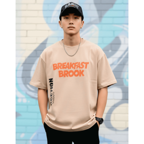 Stylish orryxa Premium Oversized T-Shirt for Men (Cream Beige | 280 GSM | 100% Cotton) - Image 2