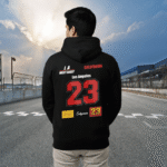 23 Racer Premium Black Hoodie – 320 GSM Heavyweight Fleece | Oversized Streetwear by ORRYXA