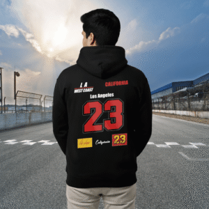 23 Racer Premium Black Hoodie – 320 GSM Heavyweight Fleece | Oversized Streetwear by ORRYXA