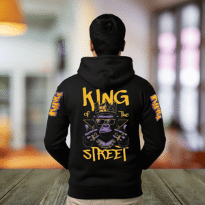 King Street Premium Black Hoodie – 320 GSM heavyweight Oversized Streetwear by ORRYXA