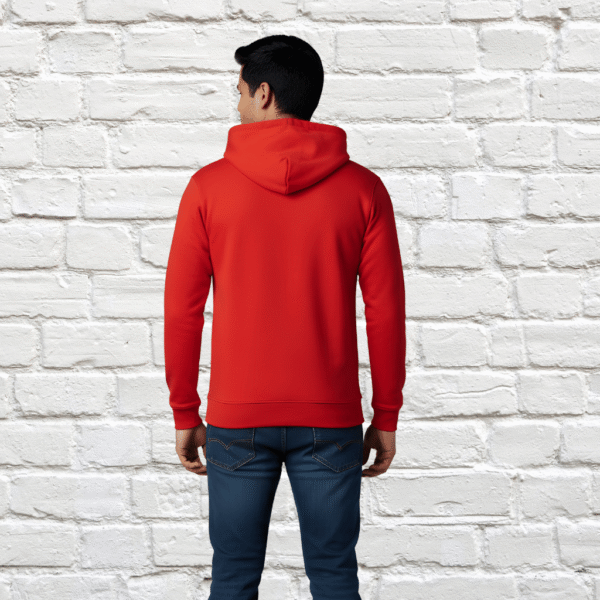 Plain Premium Red Hoodie – 320 GSM heavyweight Oversized Streetwear by ORRYXA - Image 2