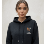 Orryxa Premium Black Women’s Oversized Hoodie | 320 GSM Fleece Cotton | Streetwear Comfort - Image 2
