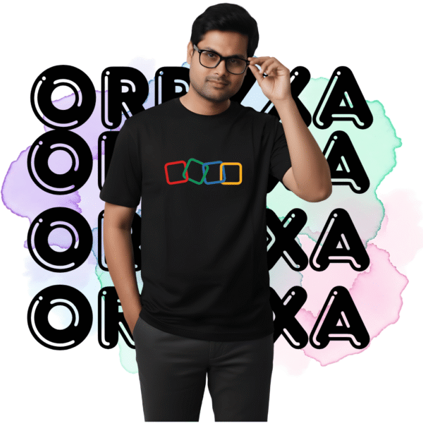 20 Zoho printed T-shirt ORRYXA 220 Gsm Black Premium Regular Fit T-Shirt - Image 1