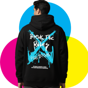 Break the rules premium Black Hoodie – 320 GSM Heavyweight Fleece Streetwear by ORRYXA