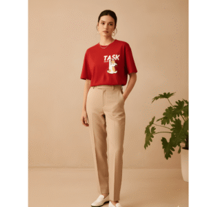 Task premium Printed Orryxa Women's Oversized T-Shirt for Women (Red | Cotton | 240 GSM)