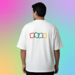 Zoho White 240 GSM Oversized Printed T-Shirt for Men - Image 2