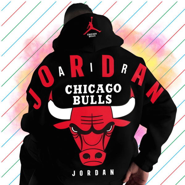 Jordan premium Black Hoodie – 320 GSM Heavyweight Fleece Streetwear by ORRYXA - Image 3