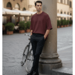 Men’s Oversized Karera Popcorn Fabric T-Shirt | 220 GSM Premium Quality | Round Neck Casual Wear