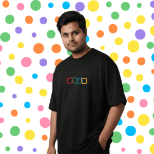 Zoho logo 240 GSM Oversized Printed T-Shirt for Men - Black