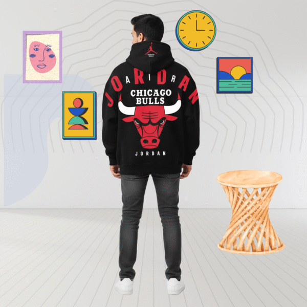 Jordan premium Black Hoodie – 320 GSM Heavyweight Fleece Streetwear by ORRYXA - Image 4