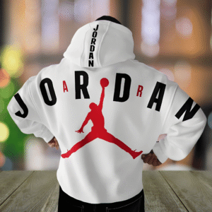 Jordan Premium Printed White Hoodie – 320 GSM Heavyweight Fleece Streetwear by ORRYXA - White