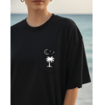 Sun salt sand orryxa Women's Oversized T-Shirt for Women (Black | Cotton | 240 GSM) - Image 2