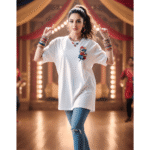 Orryxa Classic White Cotton Oversized T-Shirt for Women – Relaxed Fit, Soft & Breathable - Image 3