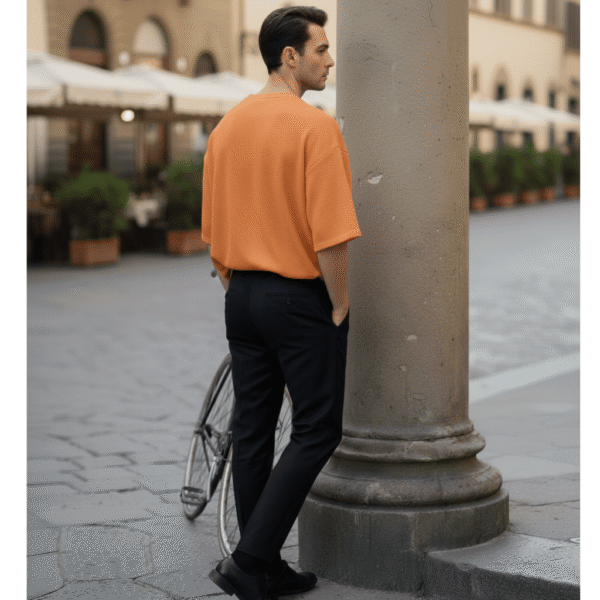 Men’s Oversized Karera Popcorn Fabric T-Shirt | 220 GSM Premium Quality | Round Neck Casual Wear - Image 3