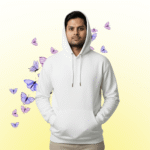 Zoho logo Premium Black Hoodie – 320 GSM Heavyweight Fleece Streetwear by ORRYXA - White - Image 2