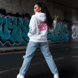 Orryxa Premium White Women’s Oversized Hoodie | 320 GSM Fleece Cotton | Streetwear Comfort