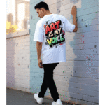 Art is my voice printed Premium Oversized T-Shirt for Men (White | 280 GSM | 100% Cotton)