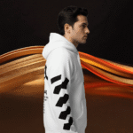 Premium Printed Black Hoodie – 320 GSM Heavyweight Fleece Streetwear by ORRYXA - White - Image 2