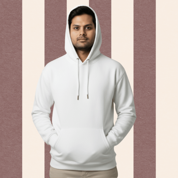 Luxury feel White Hoodie – 320 GSM unisex oversized hoodie Streetwear by ORRYXA - Image 2