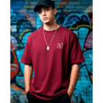 UP Yours Bro printed Premium Oversized T-Shirt for Men (Maroon | 280 GSM | 100% Cotton) - Image 3