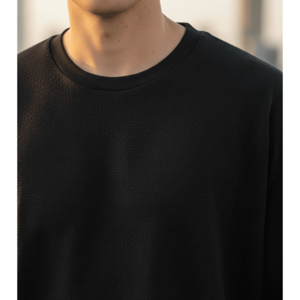 Men’s Oversized Karera Popcorn Fabric T-Shirt | 220 GSM Premium Quality | Round Neck Casual Wear - Image 2