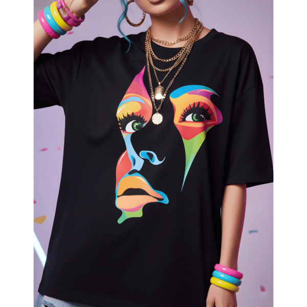 Orryxa Premium Oversized T-Shirt for Women (Black | Cotton | 240 GSM) - Image 1