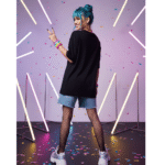 Orryxa Premium Oversized T-Shirt for Women (Black | Cotton | 240 GSM) - Image 3