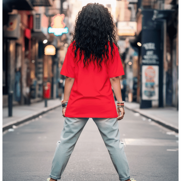 Orryxa 220 GSM Red Heavyweight Cotton Oversized Tee for Women – Fashion Meets Comfort - Image 2