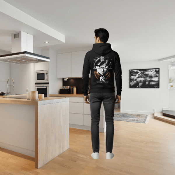 Primium Printed Black Hoodie – 320 GSM Heavyweight Fleece Streetwear by ORRYXA - Image 4