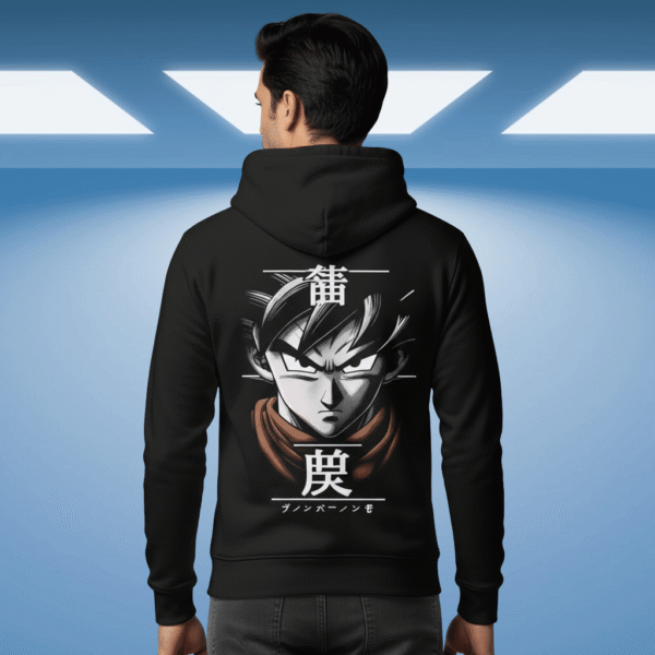 Primium Printed Black Hoodie – 320 GSM Heavyweight Fleece Streetwear by ORRYXA - Image 2