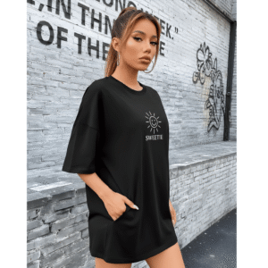 You're doing great sweetie Orryxa Women's Oversized T-Shirt for Women (Black | Cotton | 240 GSM)