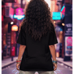 Orryxa Classic Black Cotton Oversized T-Shirt for Women – Relaxed Fit, Soft & Breathable - Image 2